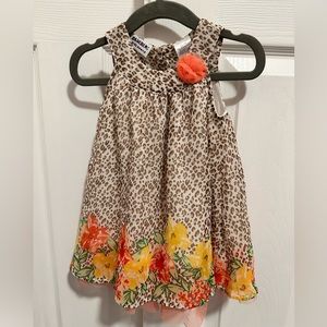 Blueberi Boulevard baby girls leopard print dress, Size 12 months